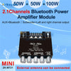 MT21 Placa amplificadora de subwoofer Bluetooth 5.0 de 2.1 canales, 50W x 2 + 100W, amplificador de audio estéreo, amplificador de graves, AUX.