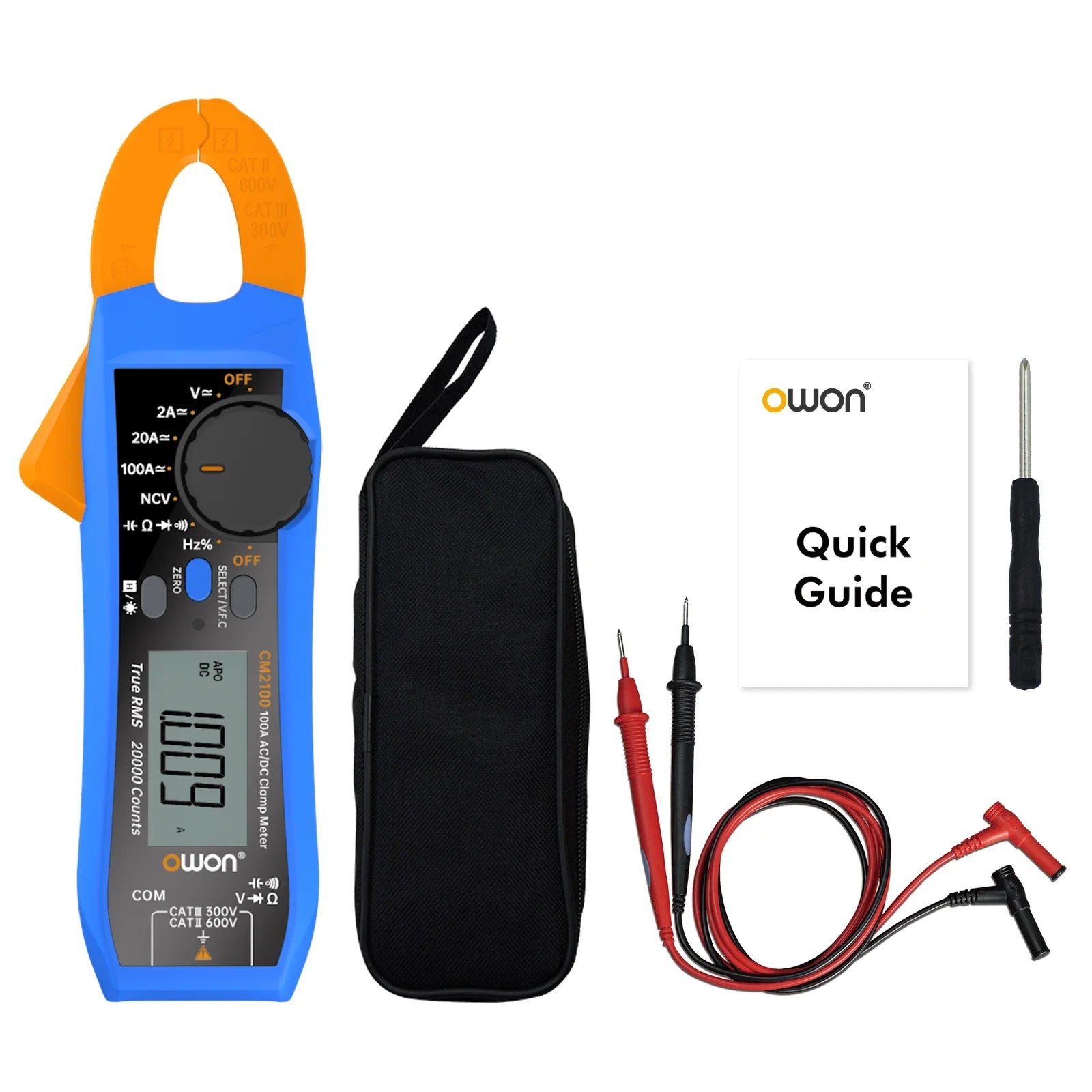 OWON CM2100 CM2100B Digital Multimeter High-Precision 20000 Count AC/DC Current Clamp Tester True RMS VFC Diode Portable Ammeter