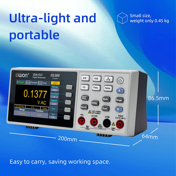 OWON XDM1041/XDM1241 4 1/2 Digital Multimeter Portable Bench LCD Multimeter True RMS AC/DC Current Voltage USB Tester Meter