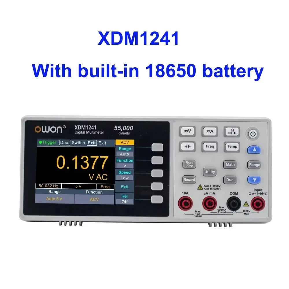 OWON XDM1041/XDM1241 4 1/2 Digital Multimeter Portable Bench LCD Multimeter True RMS AC/DC Current Voltage USB Tester Meter