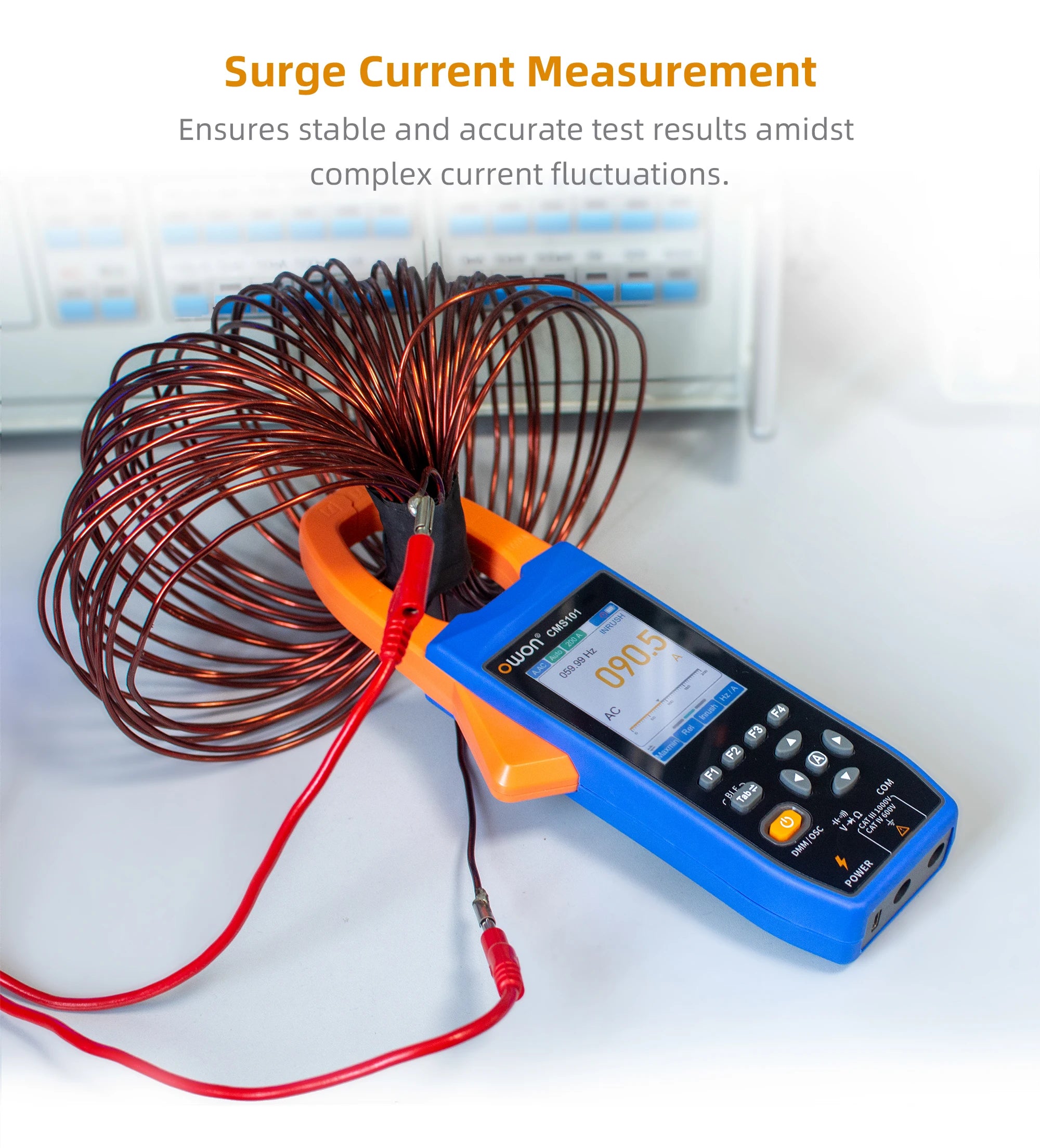 Owon CMS101 3 in 1 1000A AC/DC Clamp Meter+ Oscilloscope Bluetooth Recorder Function 18650 Lithium Battery NCV Digital Multimet