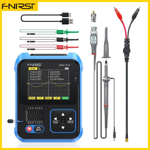 FNIRSI DSO-TC3  Digital Oscilloscope Mini Transistor Tester Tool 500KHz 10MS/s Signal Generator Source 3in1 Electronic Tester