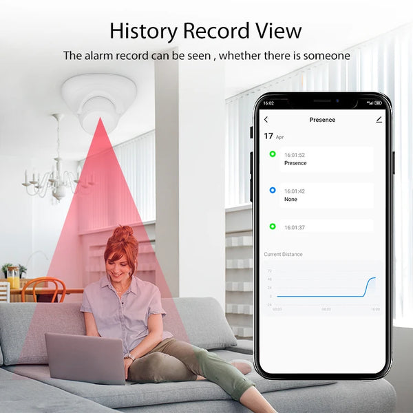 Sensore di presenza umana Tuya Zigbee Pro 24G Rilevatore radar MmWave Controllo tramite APP per Assistente domestico Protezione di sicurezza intelligente