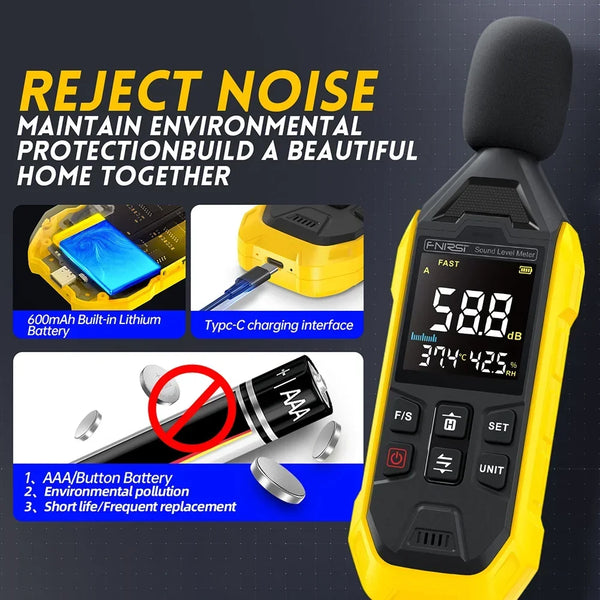 FNIRSI FDM01  Noise Digital  Sound Level Meter Noise Measuring Instrument Measuring Instrument HandheldDB Meter 30~130dB Audio