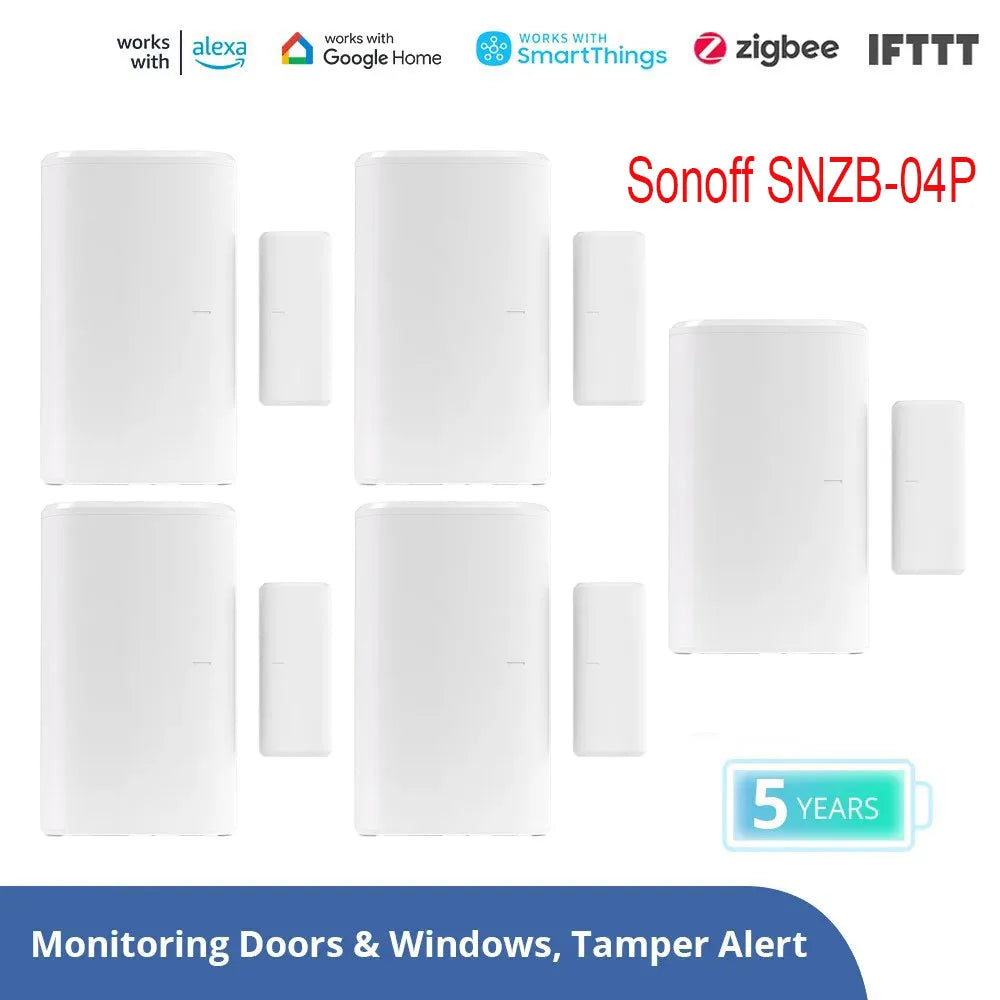 Anti-Theft Alarm Zigbee Door and Window Sensor SONOFF SNZB-04P Notification Local Scene Alexa Home Security Zigbee Hub Needed