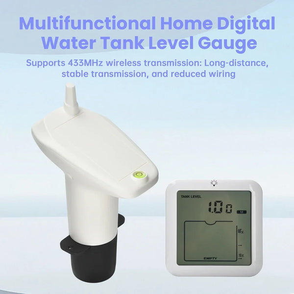 TS-FT007 Digital Water Tank Water Level Gauge Ultrasonic Liquid Level Gauge Liquid Level High and Low Alarm IP65 Water Level