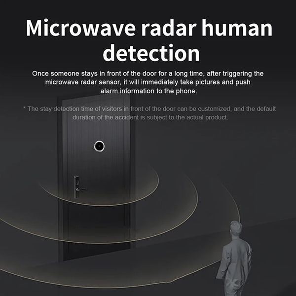 Tuya Wireless Radar Doorbell WiFi Door Peepholes 1080P Camera PIR Motion Detection Night Vision 4.3Inch Video Door Bell For Home