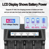 Intelligent LCD Battery USB Charger - 1/2/4 Slots for 18650 4.2V Li-ion & 1.2V Ni-MH AA/AAA Rechargeable Batteries