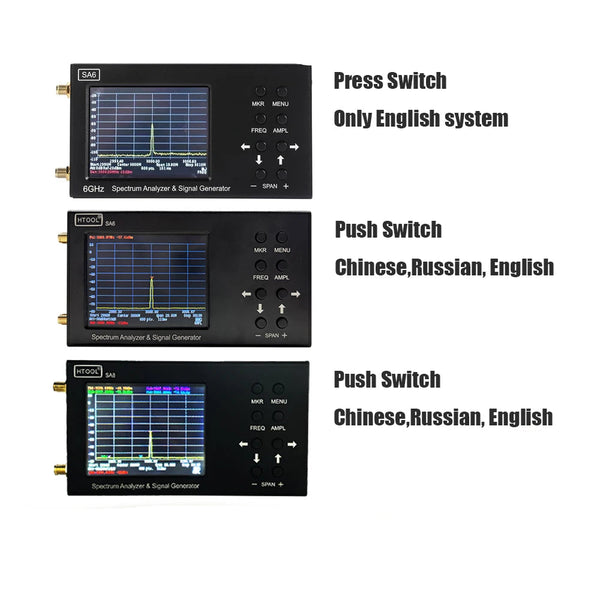 HTOOL SA8 Spectrum Analyzer 35MHz-6.2G Built-in Signal Tracking Source Wireless RF Frequency Meter