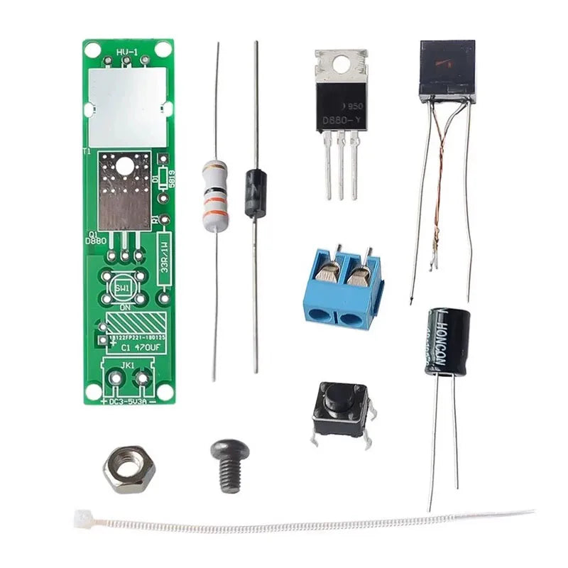 Kit fai da te per accenditore ad alta tensione HV-1, componenti per accensione ad arco, kit fai da te, generatore di arco, modulo accenditore per sigaretta ad arco, scheda PCB, DC 3V 5V 3A