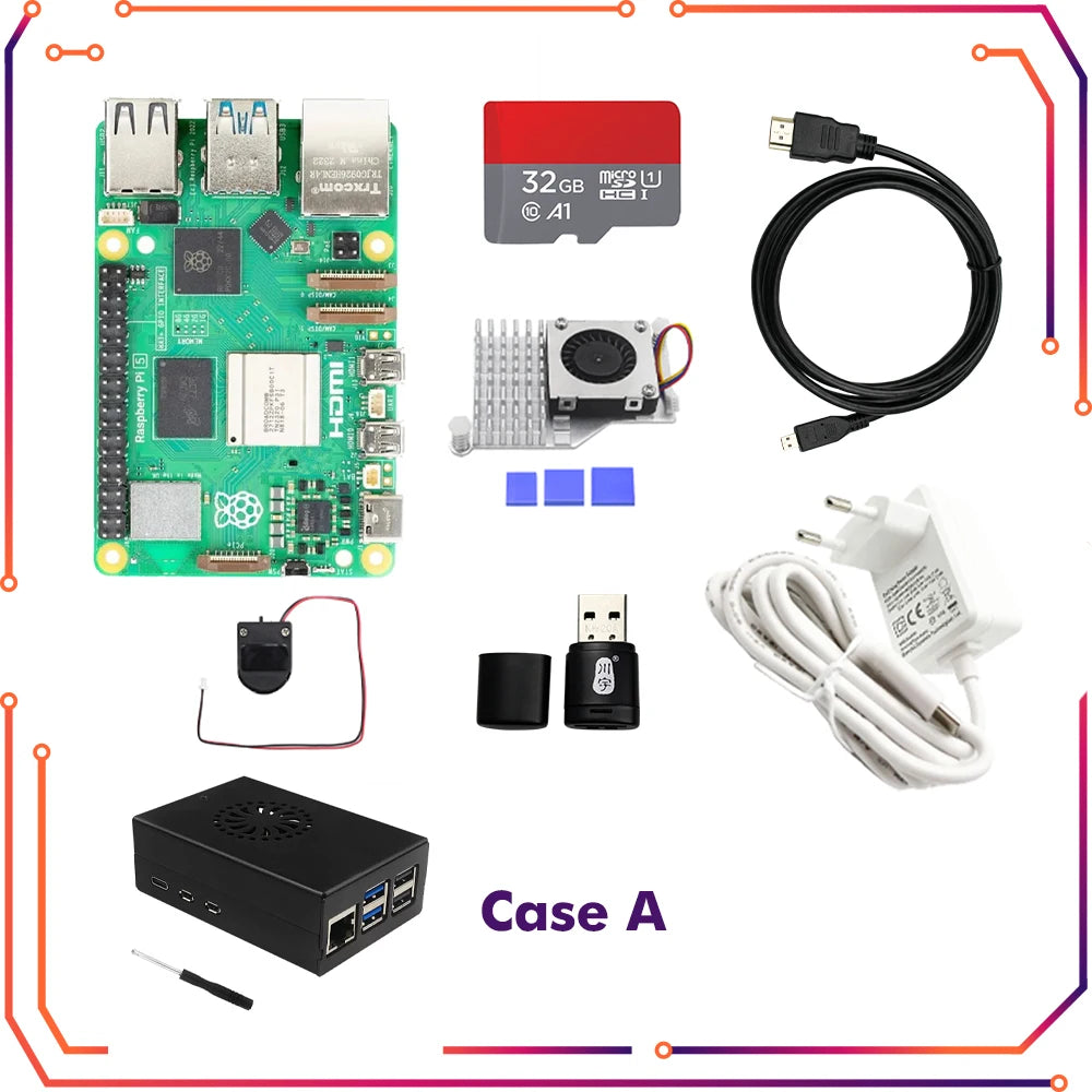 Raspberry Pi 5 4GB 8GB RAM Dev Board Computer 2.4GHz Cortex-A76 CPU VideoCore VII GPU Optional Case Fan Power Supply for Pi5