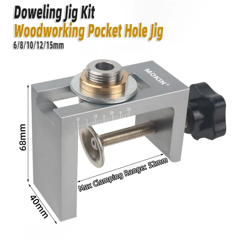 Doweling Jig kit Pocket Hole Drill Sleeve Drilling Guide Cabinet Door Redounder for Woodworking Punching Household DIY Tool