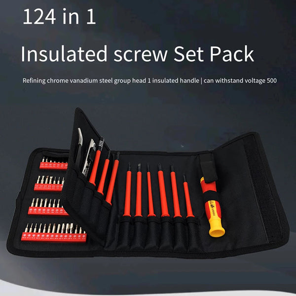 124-in-one insulated screwdrivers ETF or home computer Mobile phone disassembly repair electrician anti-electric special-shaped screw