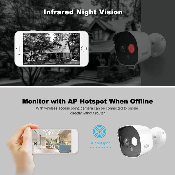 Srihome SH029 Smart 3MP MINI IP camera 3x digital zoom wifi HD camera Outdoor Waterproof Night Vision Mobile Security PTZ Camera