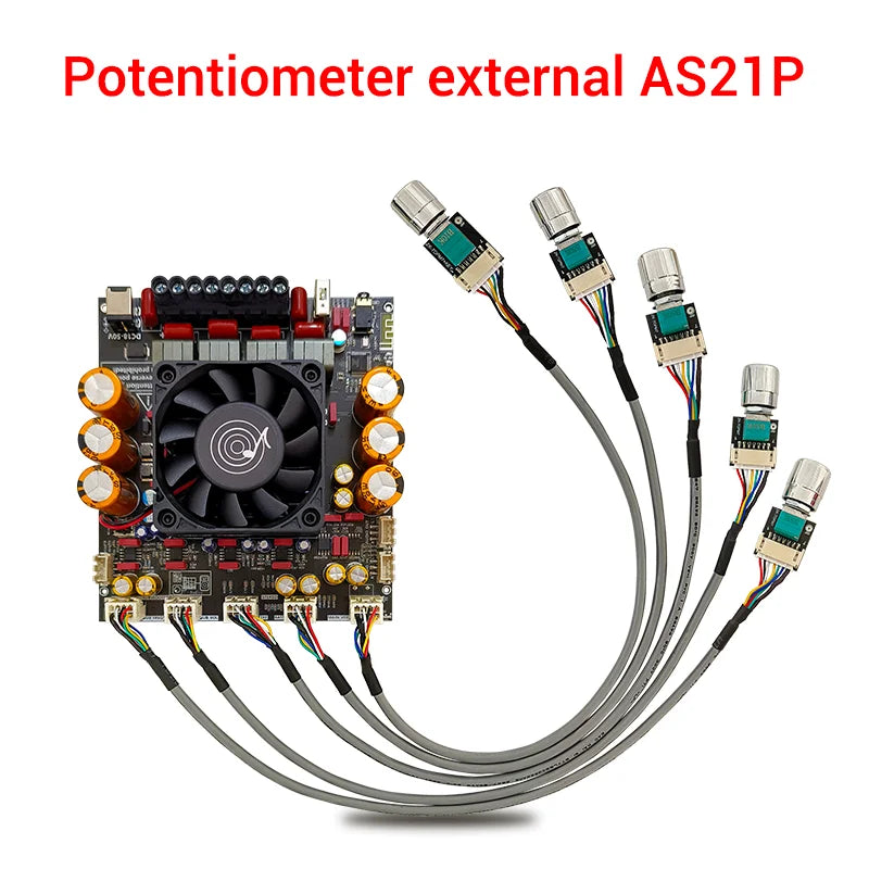 ZK-AS21P TPA3255*2 2.1 Channel Bluetooth Power Amplifier Board 300W+300W+600W High Power Low Noise Audio Power Amplifier Module