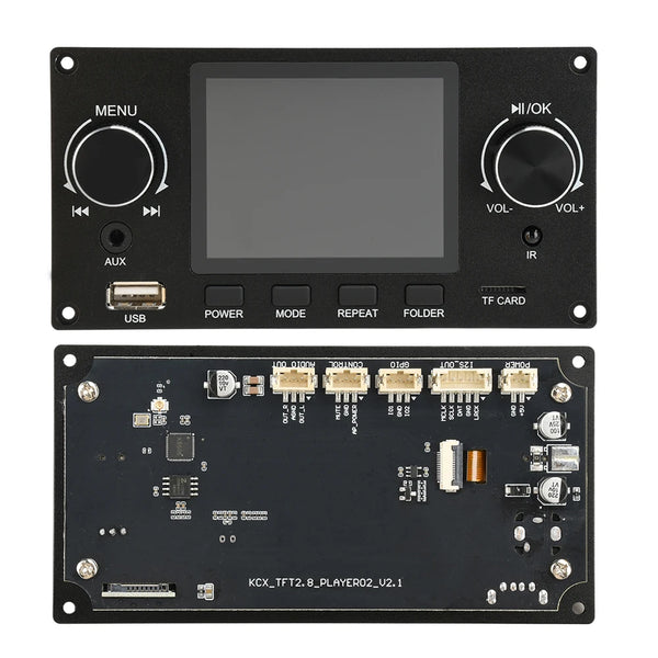 Amplificador TFT de 2,8 pulgadas, Bluetooth, DC 4,5-5,0 V, 5 W, placa decodificadora MP3, audio para coche, USB, TF, módulo de radio FM, reproductor MP3 con pantalla a color