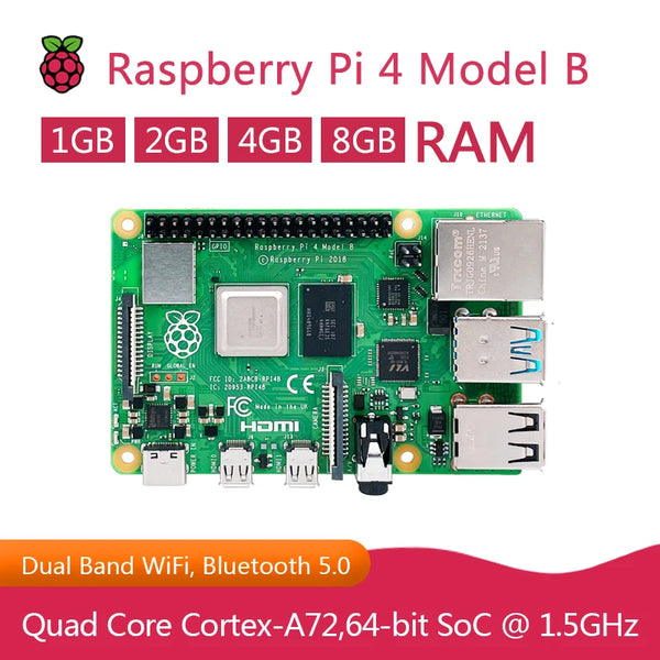 Raspberry Pi 4 Model B 4b Dev Board 1GB 2GB 4GB 8GB RAM 4 Core CPU 1.5Ghz Speeder Than Pi 3B+