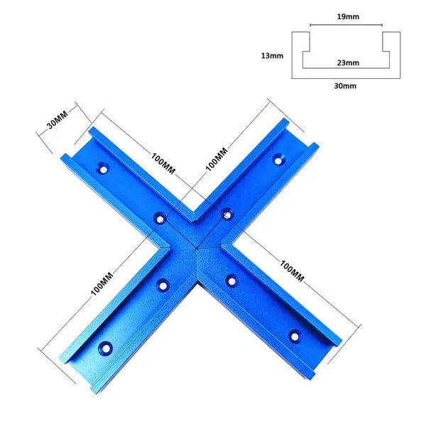 T-Track Cross Connector T-Slot Connection Universal Woodworking 30 Type Cross Slide Slot Woodwork Table Saw Miter Track Chute