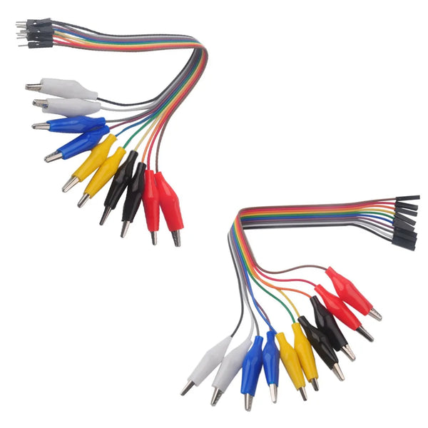 10PIN Dupont Female/Male to Alligator Clip Cable for Arduino / Breadboard Prototype / Raspberry pi / Orange pi / Makey Project