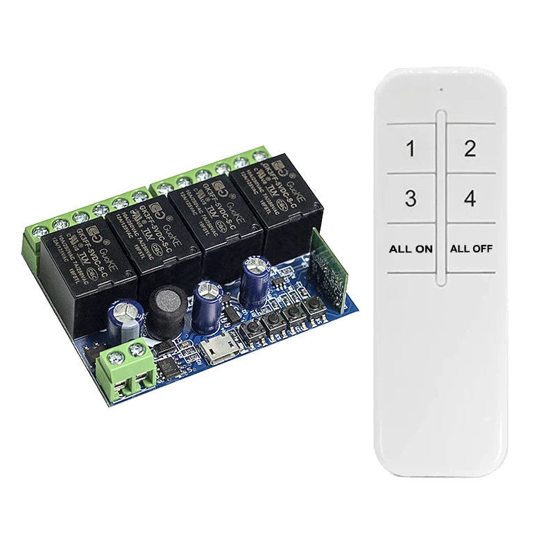 GERMA Input USB 5V DC 5 12 24 36 48V eWeLink Smart Wifi Switch Wireless Relay Receiver Module 4CH Remote Control For Google Home