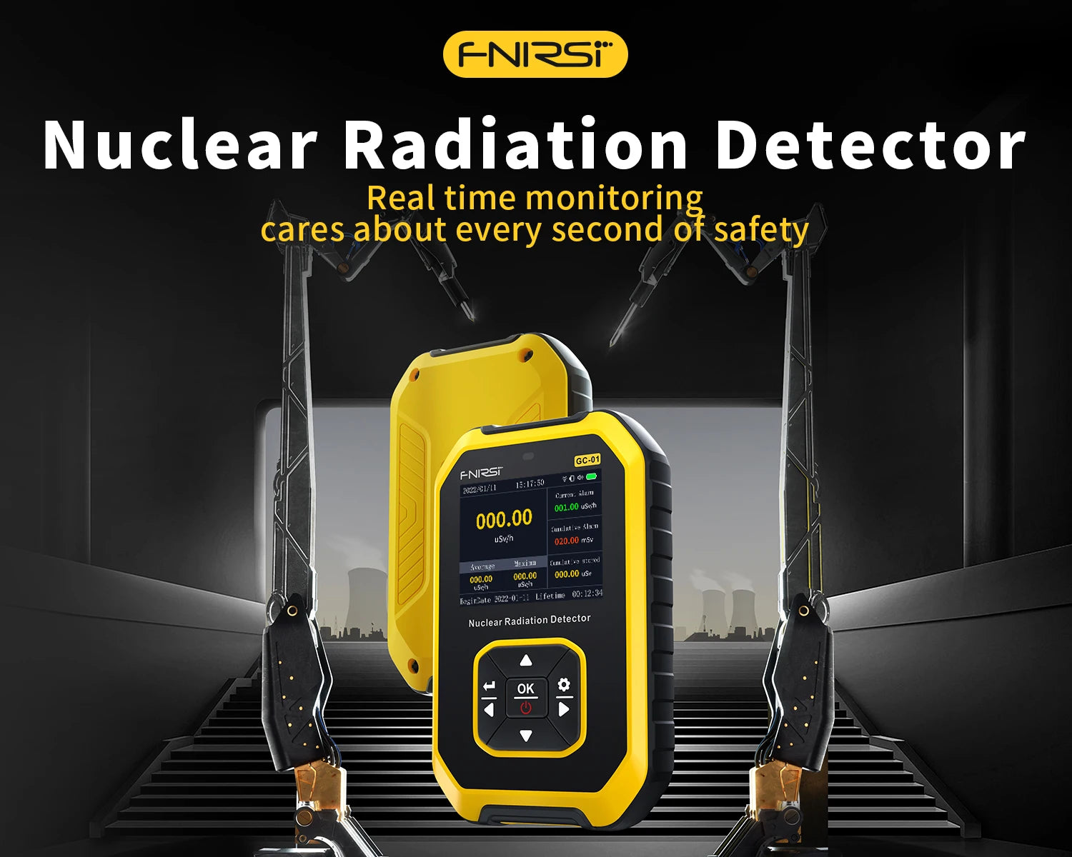 FNIRSI GC-01 Geiger Counter Nuclear Radiation Personal Dosimeter Detectors X-ray β γ Ray Beta Gamma Detector Radioactive Tester