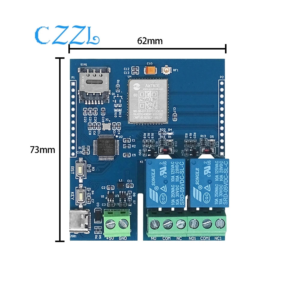 STM32 4G Networking Dual Relay Development Board Air780E Module 4G CAT1