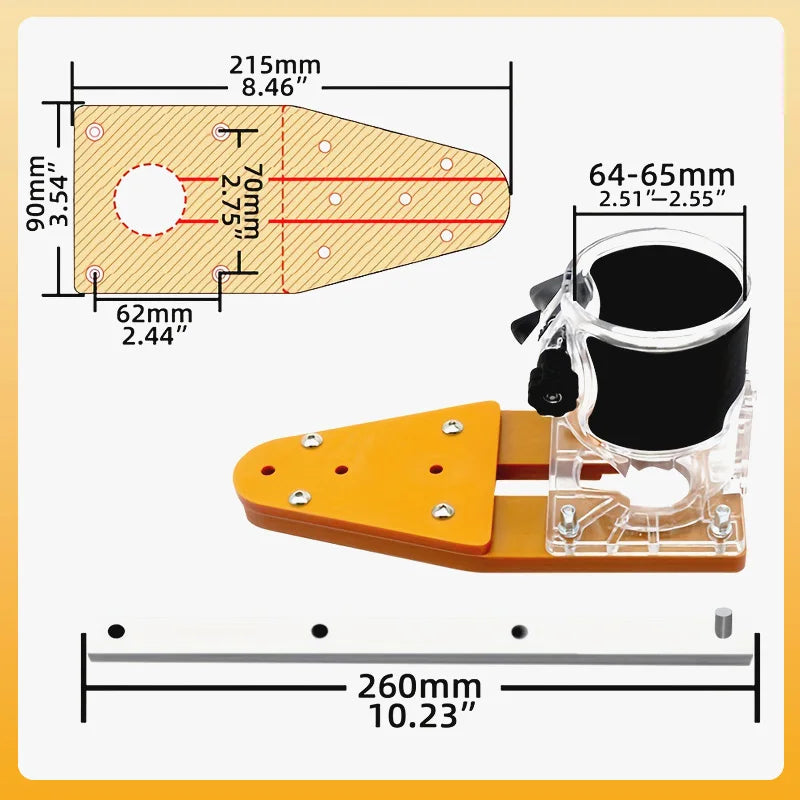 Router Circle Cutter Jig  Electric Hand Trimmer Accessory Tool Set Kit for Wood Router Milling Slotting Trimming Machine  Tools