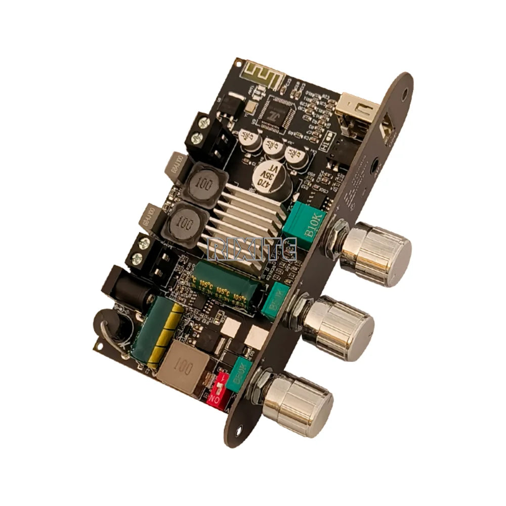 ZK-1001U 100W Bluetooth 5.3 Mono TPA3116D2 Amplifier Board Module Supports APP AUX USB Flash Drive USB Sound Card DC 9-24V