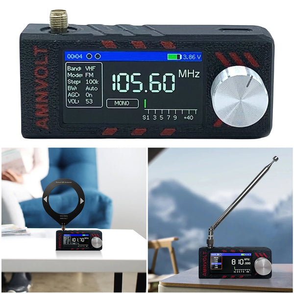 Radio portátil SI4732 LSB USB AM FM Radio FM/AM Mini radio de bolsillo de 1,9 pulgadas HF SW MW VHF Radio con antena DSP Radio de larga duración
