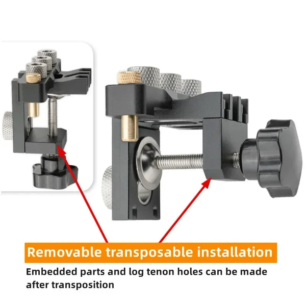 3-In-1 Precision Jig Dowel Cam Jig Versatile Woodworking Kit for DIY Hole Drilling Guide Woodworking Position Locator Puncher