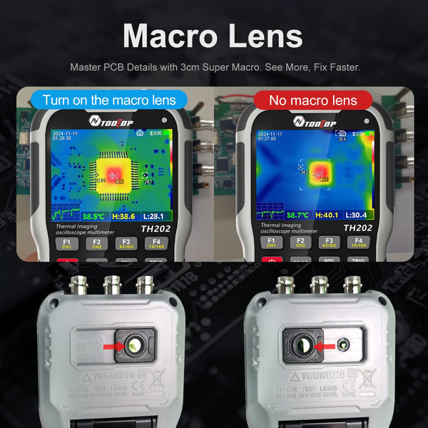 TOOLTOP TH202 4in1 256x192 Thermal Camera 2 Channels 80MHz Oscilloscope Multimeter PCB Thermal Imager Electrical Circuit Repair