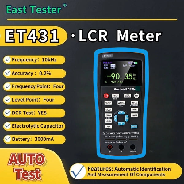 East Tester LCR Digital Bridge Meter ET43 USB Handheld Hochpräzise Kapazität Induktivität Widerstand Test Digitalanzeige 