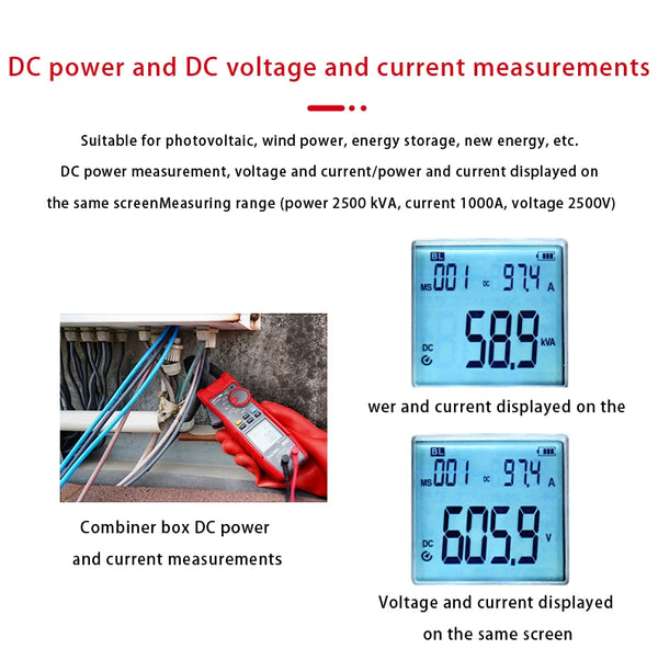 UNI-T UT219PV Clamp Meter Digital 1500V 2500V Bluetooth Multimeter Pliers Ammeter Voltmeter PEAK LPF Photovoltaic Multi Tester