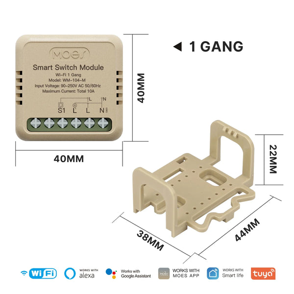 MOES Tuya Mini WiFi/Zigbee intelligens kapcsoló/fényerőszabályzó modul DIY modul fénykapcsoló 1/2 bandás távirányító Work Alexa Google Home