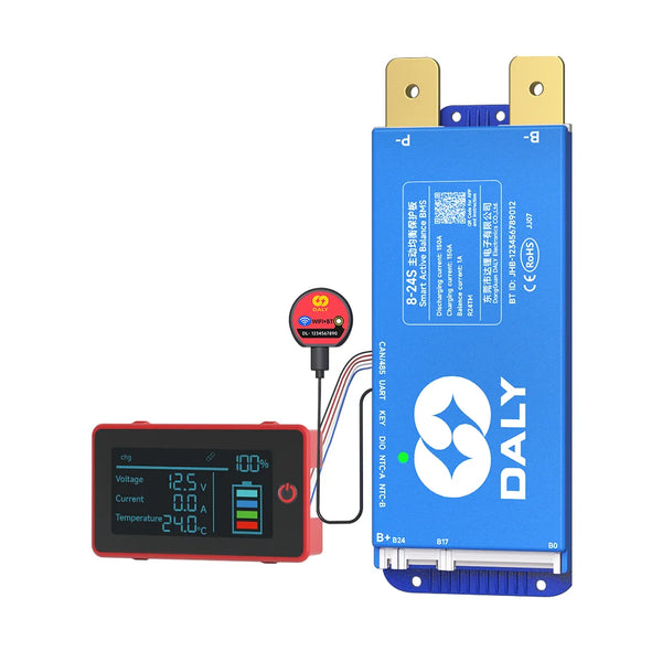 Daly BMS WiFi Active BMS 250 amperios for Lifepo4 4S 8S 24S 100A 150A 200A 500A Active Balance 1A Built-in BT 7S 24V 12V 48V