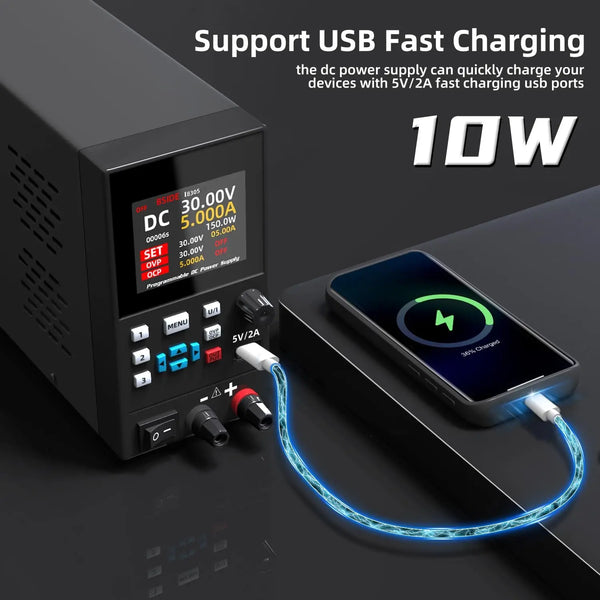 BSIDE I8 DC Laboratory Regulated Power Supply Programmable 30V 10A Adjustable Bench Switch Preset Current Stabilizer ON/OFF