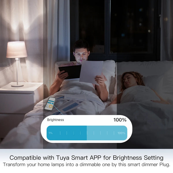 MOES Smart Plug WiFi, Brightness & Timer Control, Works with Tuya App, Alexa Google Voice Control, EU/UK/US Plug
