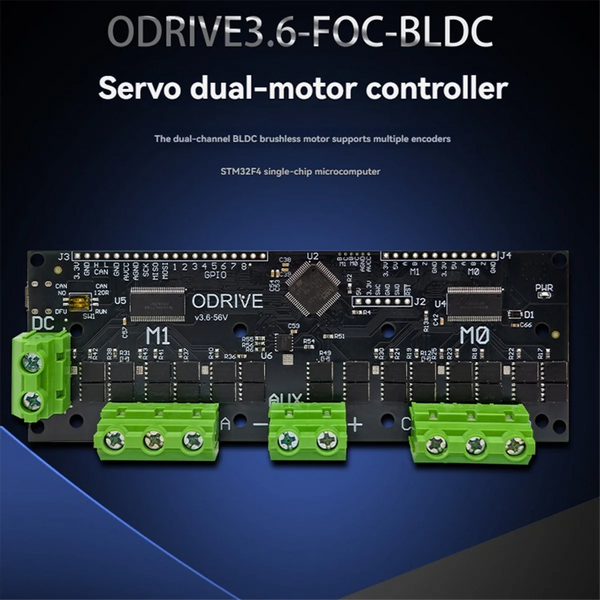 A72Z ODrive3.6 56V FOC-BLDC Servo Dual Motor Controller STM32F4 Support Multiple Encoder ODrive3.6 Motor Control Board 12-56V