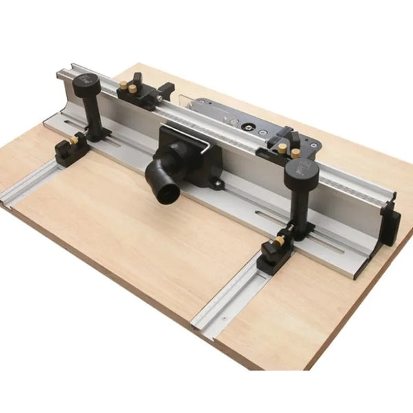 WNew 700mm Router Table Aluminum Fence System Inverted Trimming Machine Accessories with 30cm T Track Sliding Brackets Bit Guard