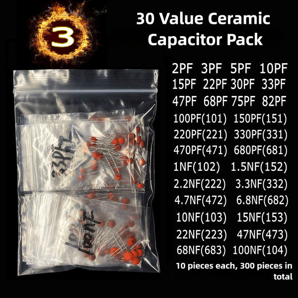 1500Pcs Electronic Components Starter Kit Resistor Capacitor LED Diode Transistor Assortment Pack for DIY Arduino