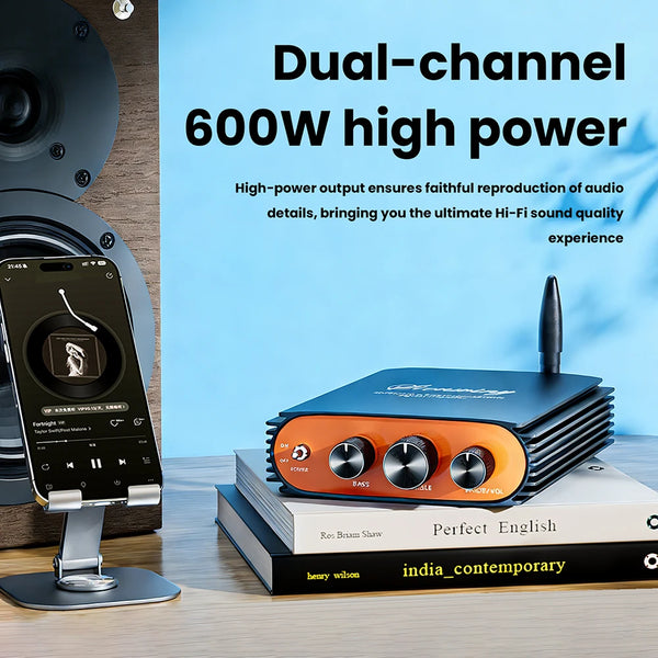Bluetooth 5.3 HiFi Power Amplifier TPA3255 Chip 600W Dual Channel DSP Sound Tuning for Home Theater/Car Audio