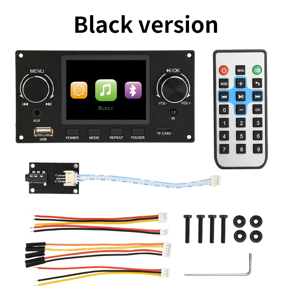 Amplificador TFT de 2,8 pulgadas, Bluetooth, DC 4,5-5,0 V, 5 W, placa decodificadora MP3, audio para coche, USB, TF, módulo de radio FM, reproductor MP3 con pantalla a color