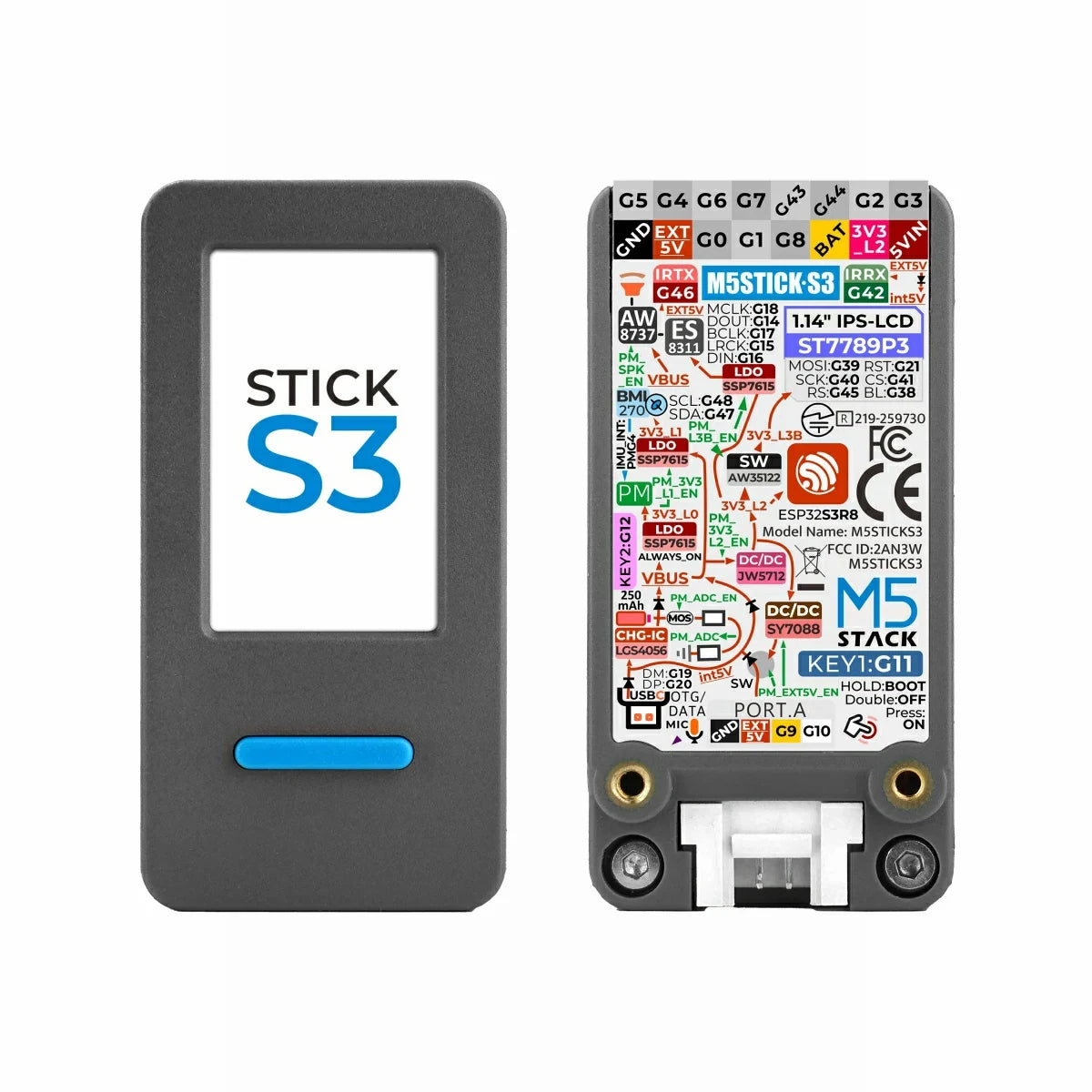M5Stack StickS3 StickC PLUS2 Upgraded Version ESP32-S3 8MB Programmable Controller BT WiFi For IoT Project Development