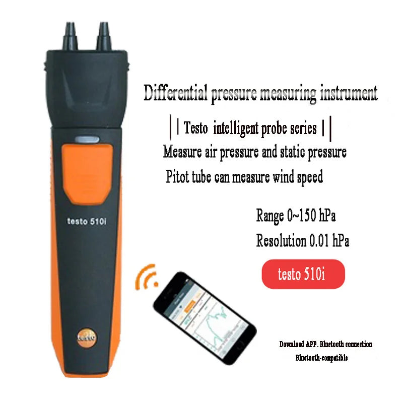 Testo 510i Differential Pressure Measuring Instrument with Smartphone Operation 0560 1510 detail image 6