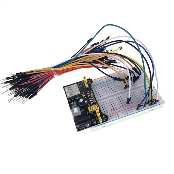MB-102 Breadboard 400 830 Points Solderless PCB Prototype Board MB102 Power Module 65 Flexible Jumper Wires Test Develop DIY Kit