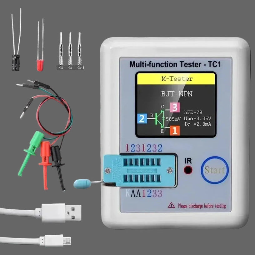 LCR TC1 1.8 Inch TFT LCD Display Multimeter Transistor Tester Diode Triode Capacitor Resistor Test Meter