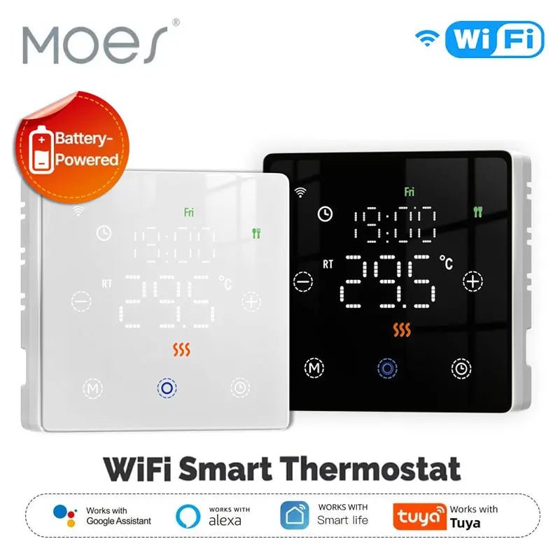 MOES Tuya Smart WiFi/Zigbee Smart Thermostat Low Battery-Powered Gas Boiler Temperature Controller Work with Alexa Google Home