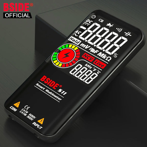 BSIDE S10 Smart Digital Multimeter Profesional 9999 Multitester DC AC Voltage Capacitor Ohm Diode USB Recharge Electric Tester