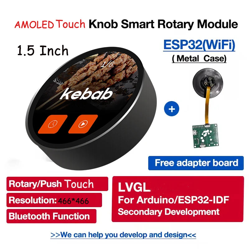 EPS32 S3 LVGL Arduino WIFI Bluetooth Development Board High Brightness 1000nit 1.5inch OLED Touch Knob Sc product image
