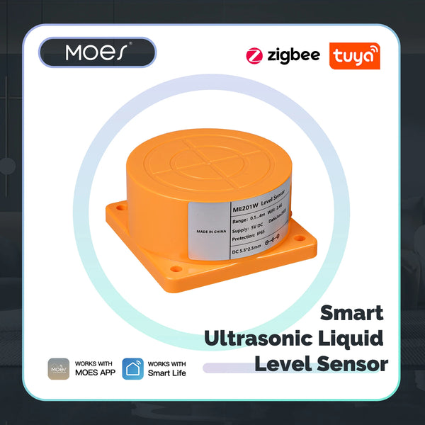 Sensore di livello dell'acqua intelligente MOES Tuya WiFi/ZigBee con allarme tramite app, monitor a ultrasuoni per serbatoi, rilevatore remoto